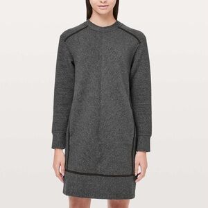 Lululemon On Repeat Dress Grey Textured Weave Sweater Dress Sz 6